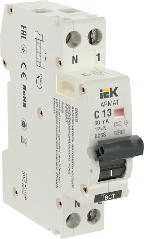 Дифавтомат ARMAT B06S 1P+N C13 30 мА AC