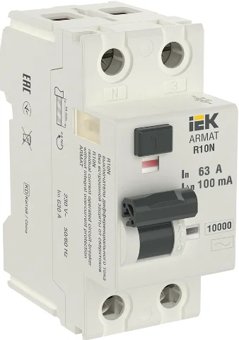 УЗО ARMAT R10N 2P 63А 100 мА AC
