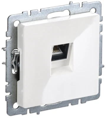 Компьютерная розетка BRITE RJ45 кат.5E белая IEK BR-K10-1-K01