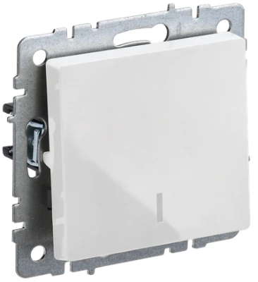 Выключатель BRITE 1-клавишный с индикатором белая IEK BR-V10-1-10-K01