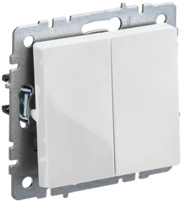 Выключатель BRITE 2-клавишный белая IEK BR-V20-0-10-K01